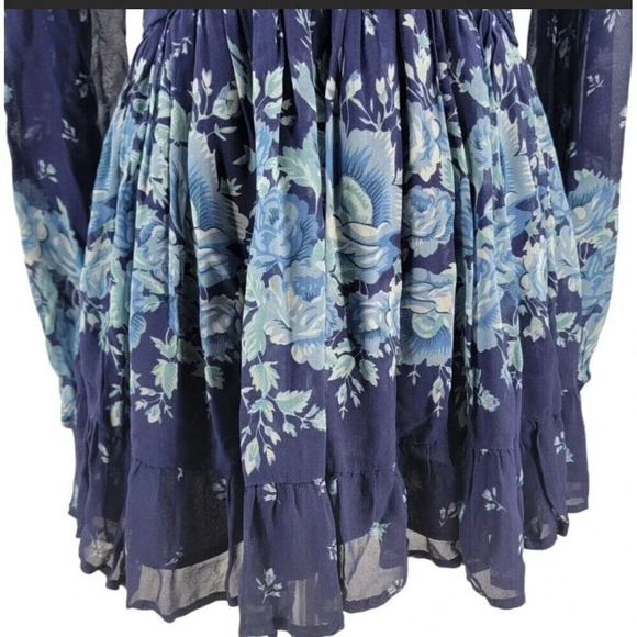 AnthropologieDress Size Large  Blue Floral Dainty Elegant MSRP $170 Letmebe - Picture 5 of 8